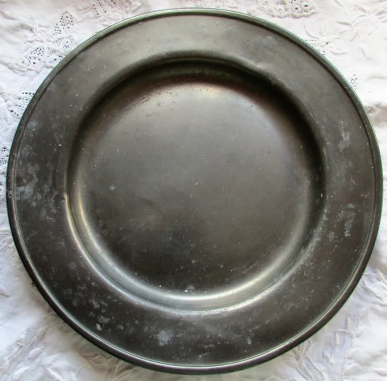 Antique English Georgian Pewter Dish / Plate