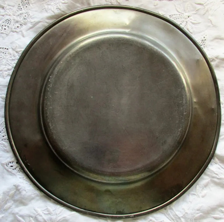 Antique English Georgian Pewter Dish / Plate
