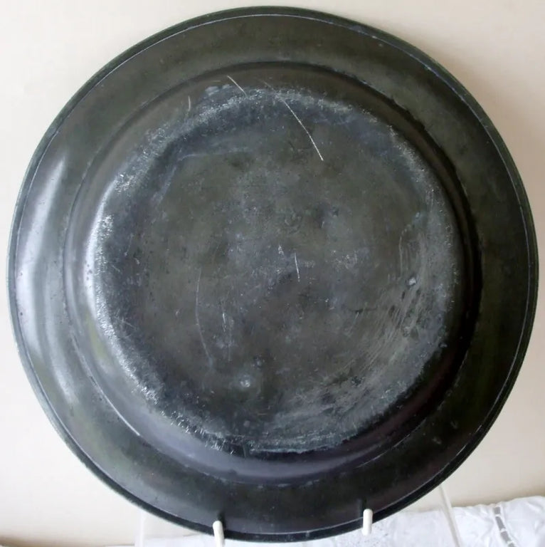 Antique English Georgian Pewter Dish / Plate