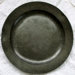 Antique English Georgian Pewter Dish / Plate