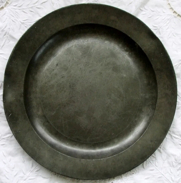 Antique English Georgian Pewter Dish / Plate