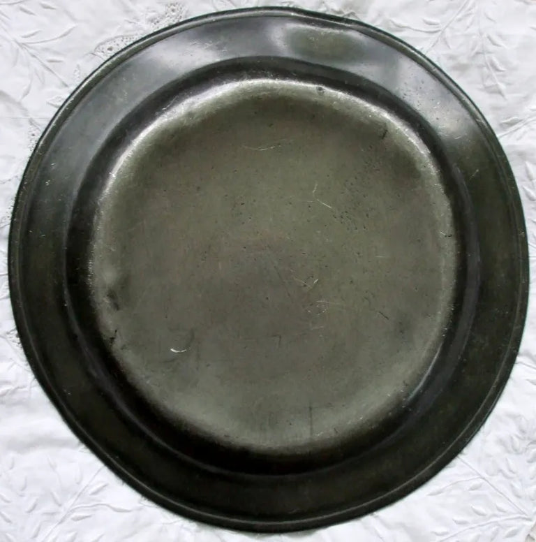 Antique English Georgian Pewter Dish / Plate