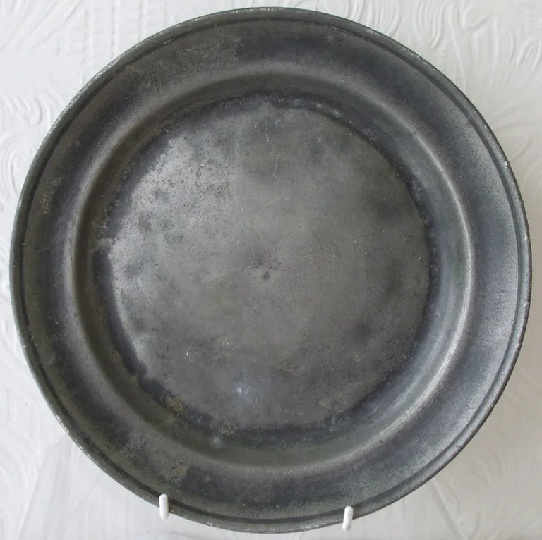 Antique English Georgian Pewter Dish / Plate