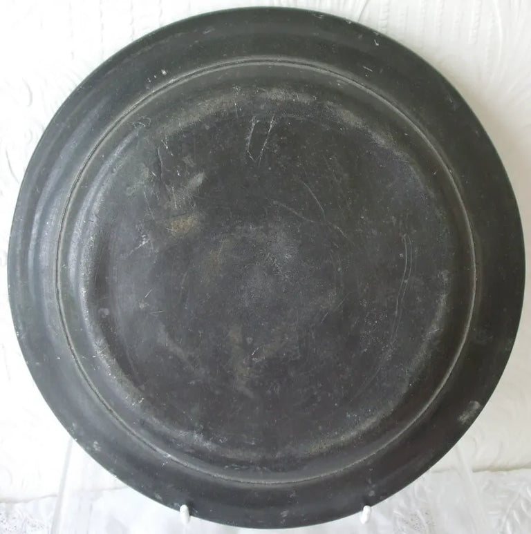 Antique English Georgian Pewter Dish / Plate