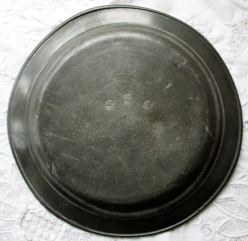 Antique English Georgian Pewter Dish / Plate