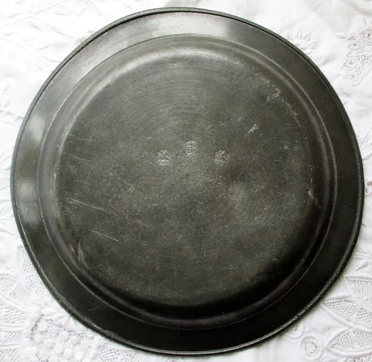 Antique English Georgian Pewter Dish / Plate