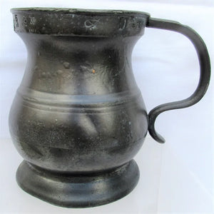 Antique English Georgian Pewter Half Pint Baluster Measure