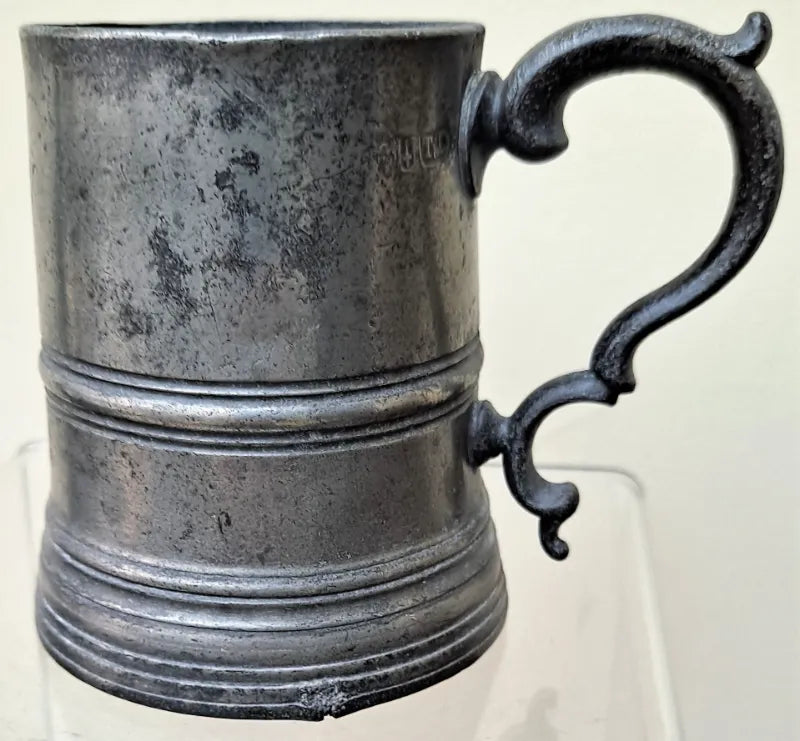 Antique English Edwardian Pewter Half Pint Mug