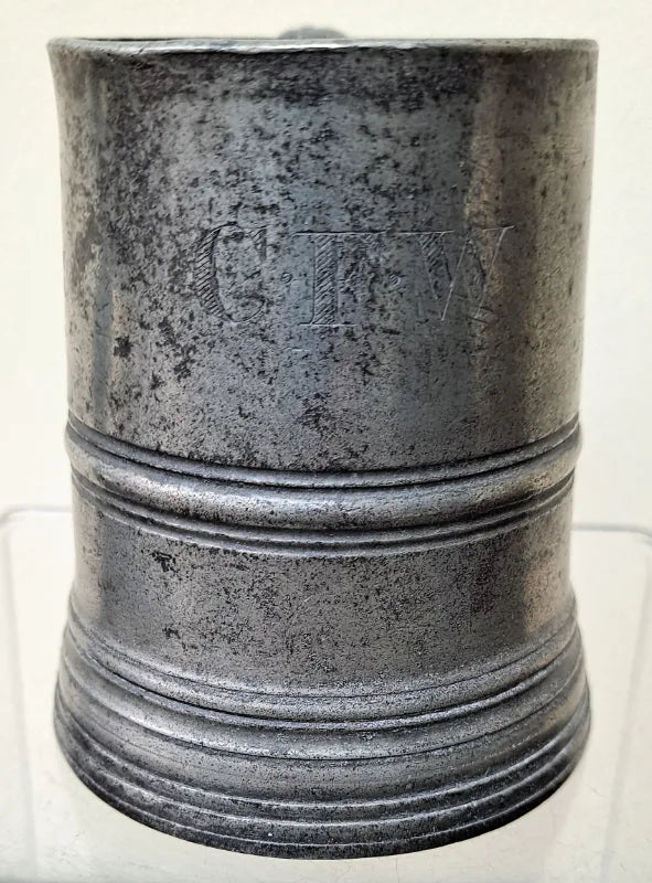 Antique English Edwardian Pewter Half Pint Mug