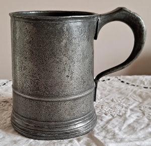 Antique English Victorian Pewter Pint Mug