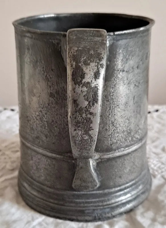 Antique English Victorian Pewter Pint Mug
