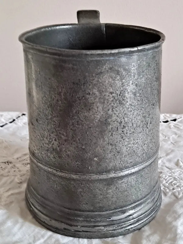 Antique English Victorian Pewter Pint Mug