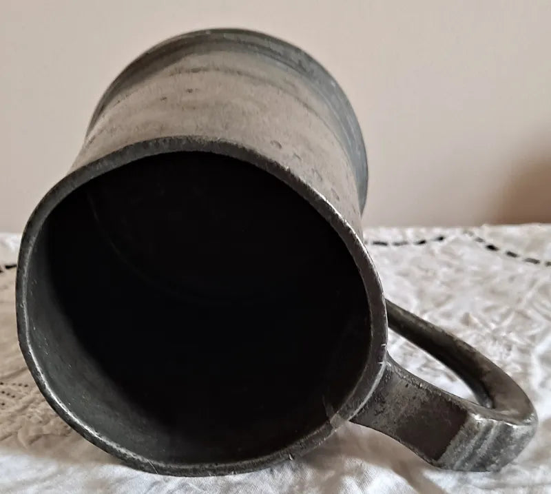 Antique English Victorian Pewter Pint Mug