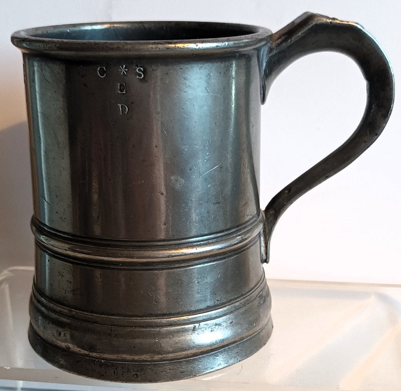 Pewter Pint Mug G. ELCOMB 1a