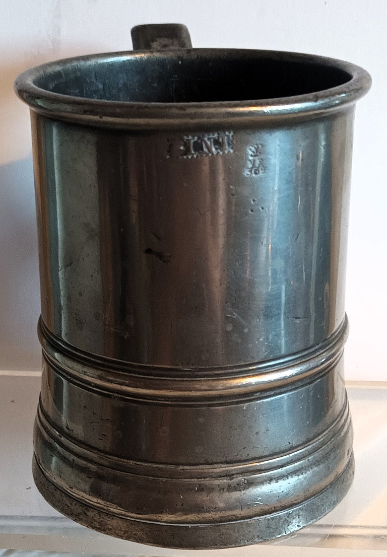 Pewter Pint Mug G. ELCOMB 1d
