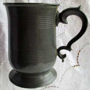 Antique English Victorian Pewter Pint Mug