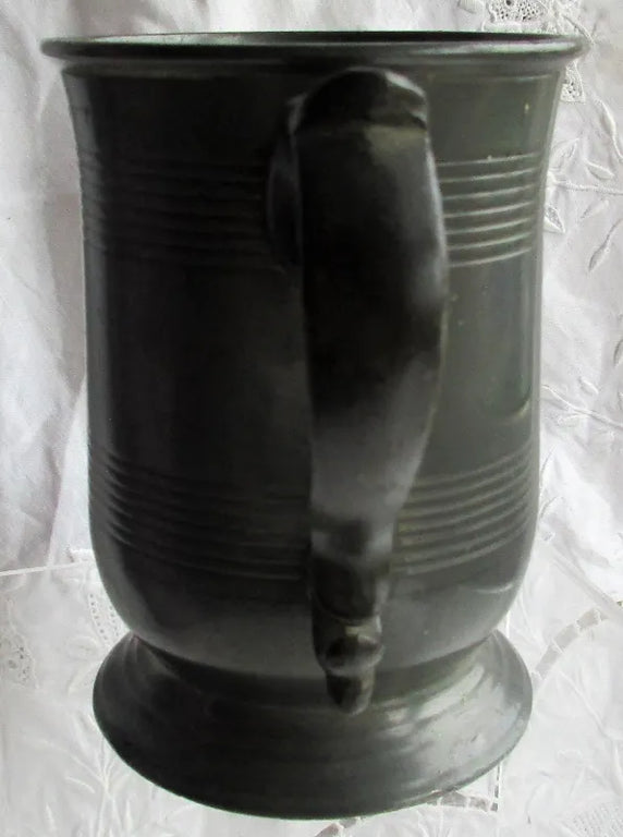 Antique English Victorian Pewter Pint Mug