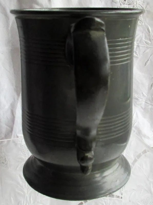 Antique English Victorian Pewter Pint Mug
