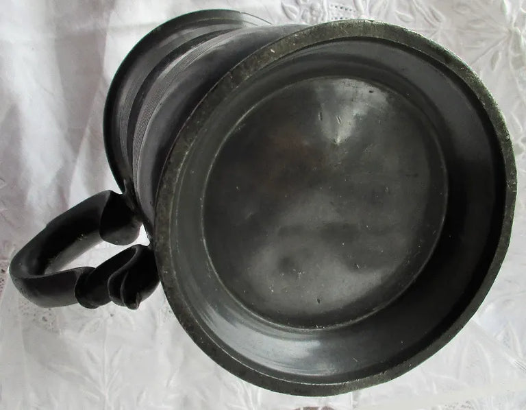 Antique English Victorian Pewter Pint Mug