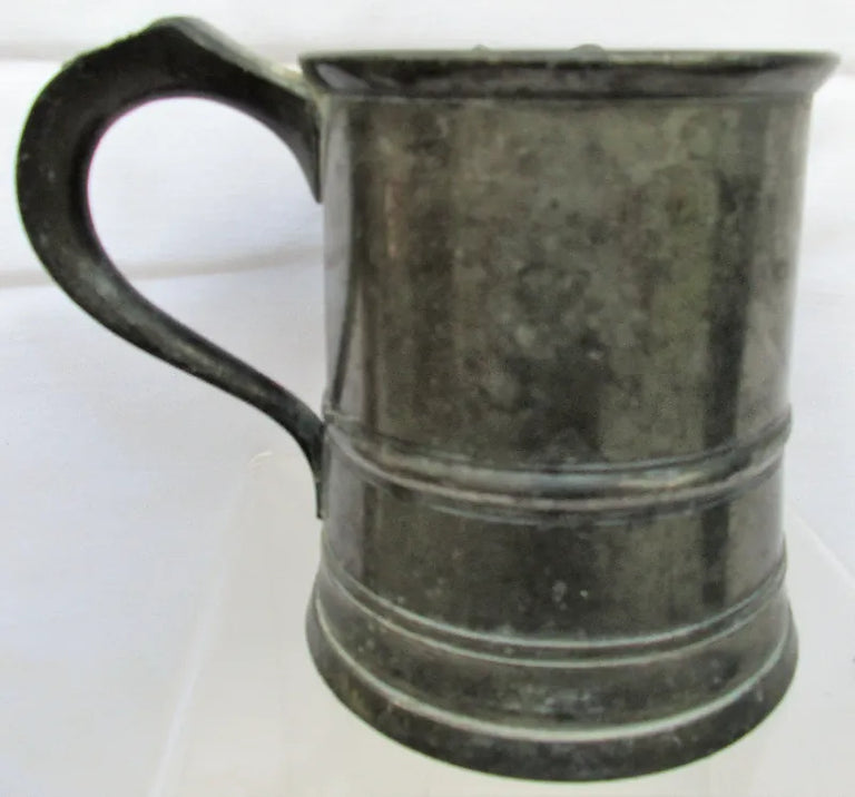 Antique English Victorian Pewter Pint Tavern Jug