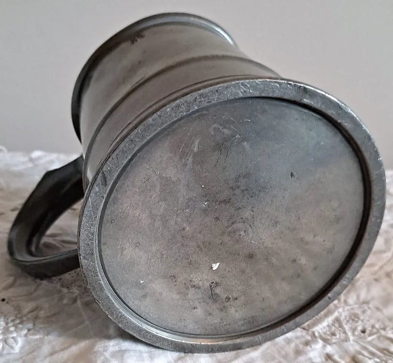 Antique English Victorian Pewter Pint Tavern Jug