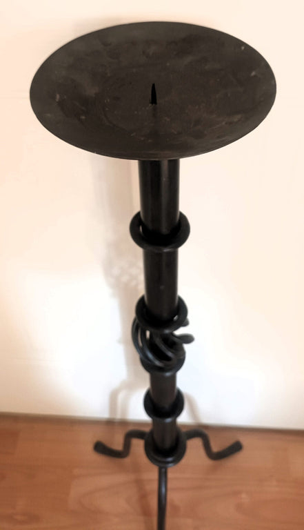 Antique Floor Standing Pewter Pricket Candlestick