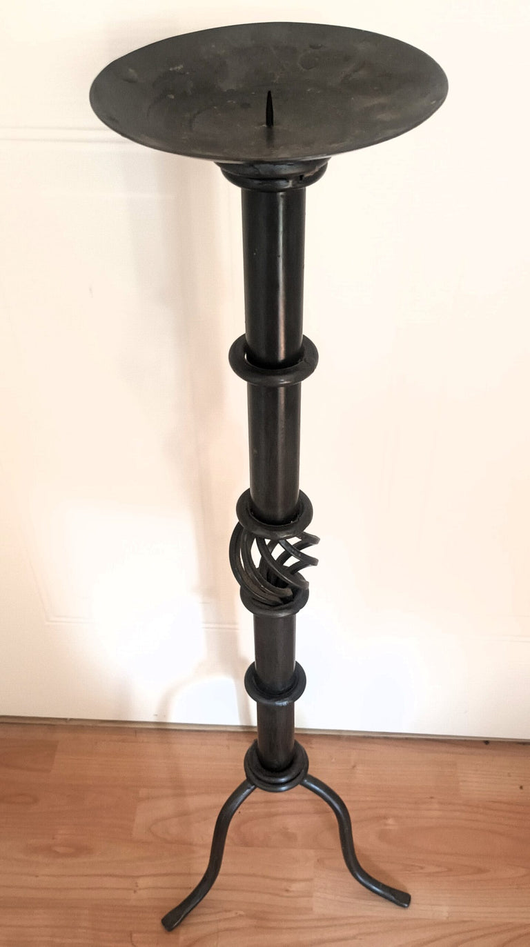 Antique Floor Standing Pewter Pricket Candlestick