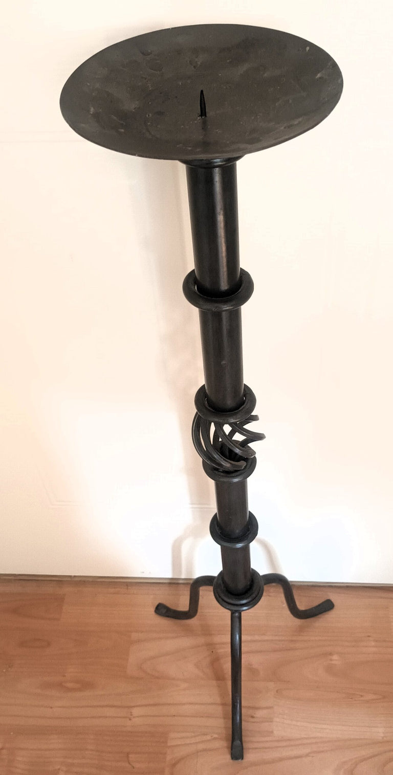 Antique Floor Standing Pewter Pricket Candlestick