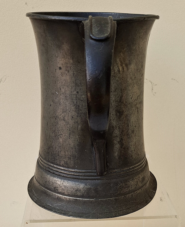 Antique Victorian Pewter Quart Concave Mug