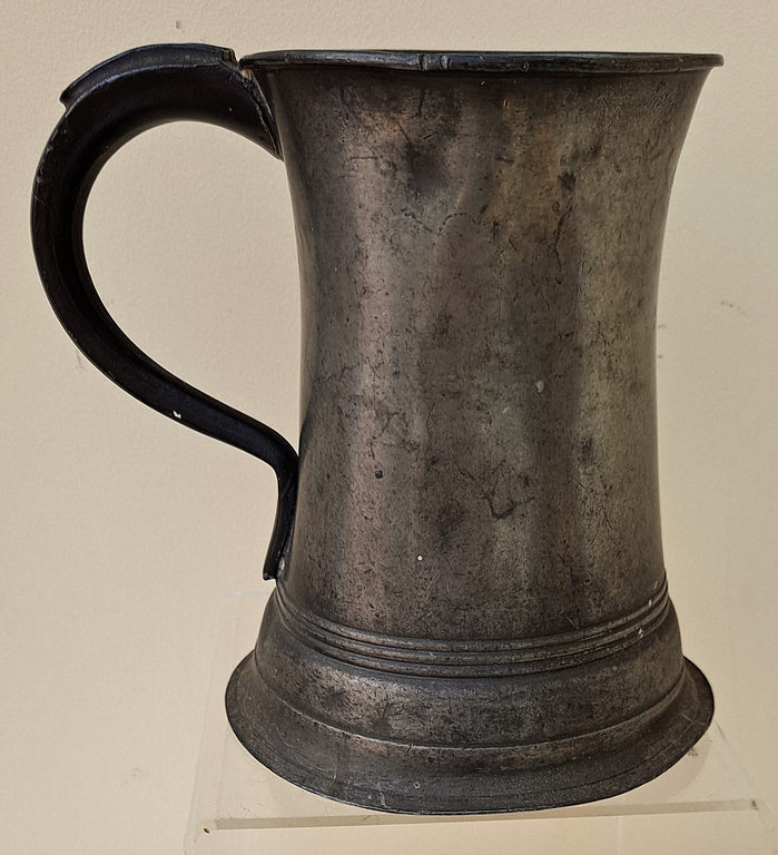 Antique Victorian Pewter Quart Concave Mug