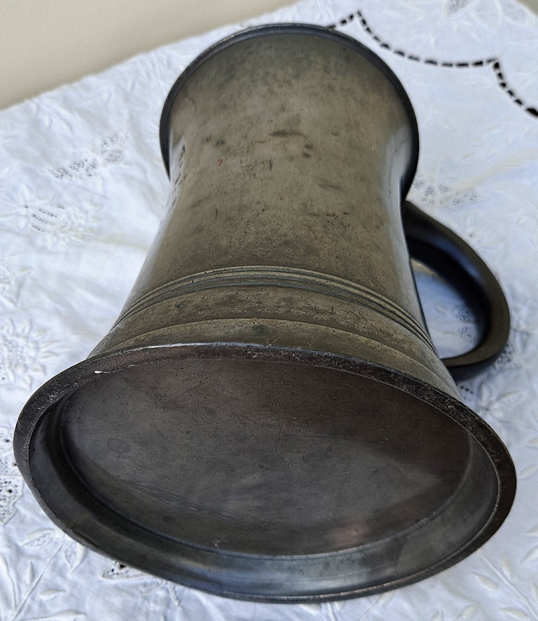 Pewter Quart Concave Mug 1f