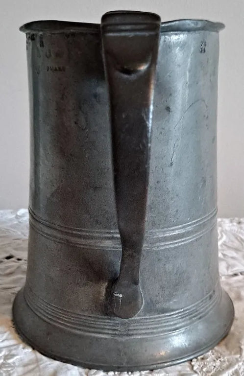 Antique English Victorian Pewter Quart Mug