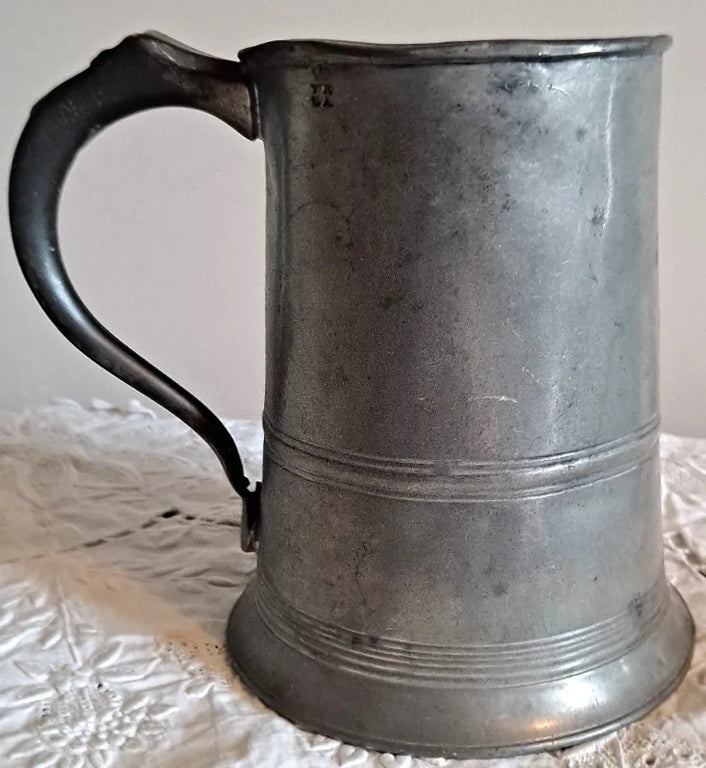 Antique English Victorian Pewter Quart Mug