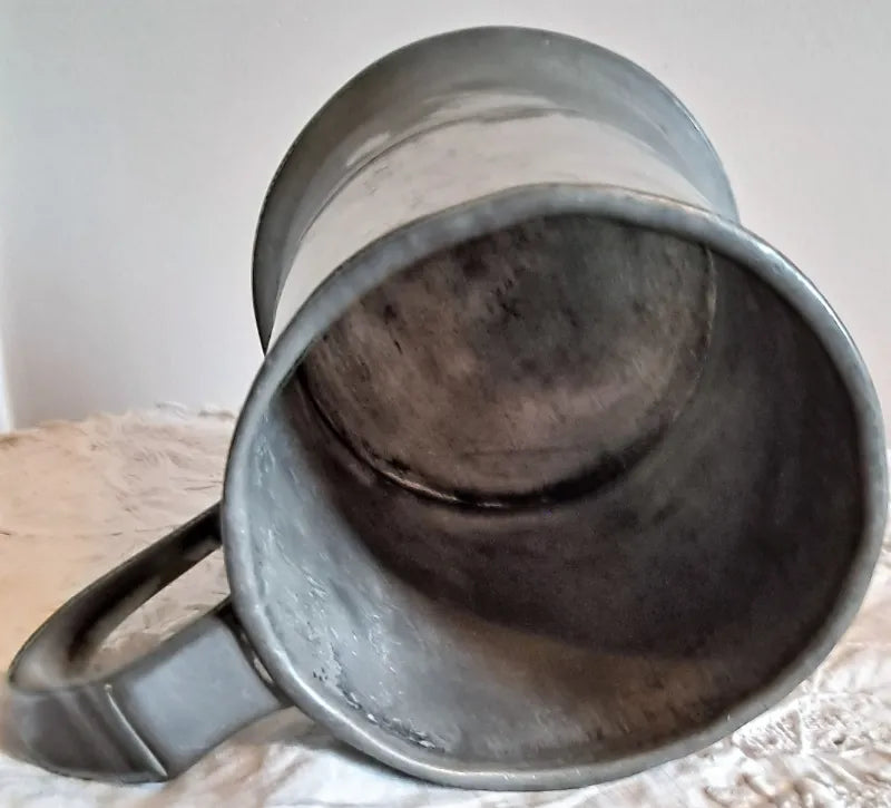 Antique English Victorian Pewter Quart Mug