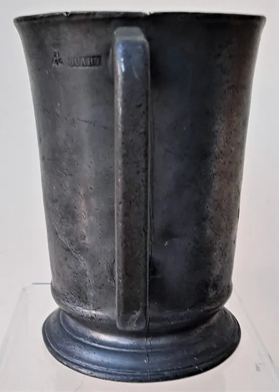 Antique English Victorian Pewter Quart Mug