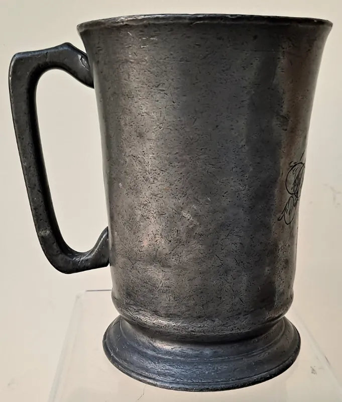 Antique English Victorian Pewter Quart Mug