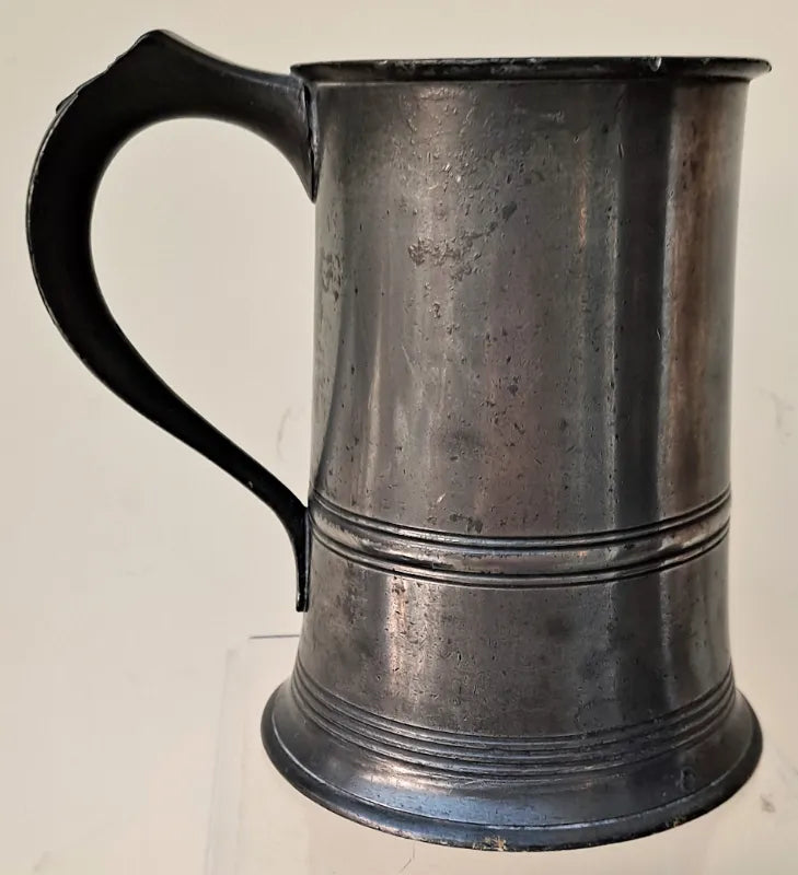 Antique English Victorian Pewter Quart Mug