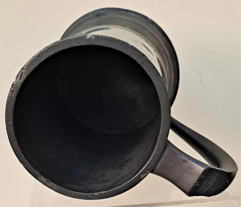 Antique English Victorian Pewter Quart Mug