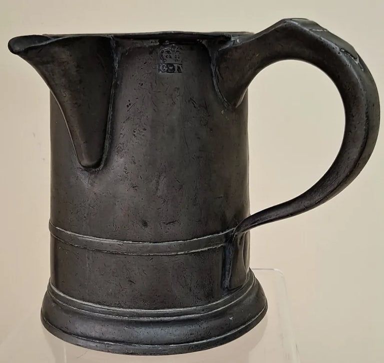 Antique English Georgian Pewter Quart Tavern Jug