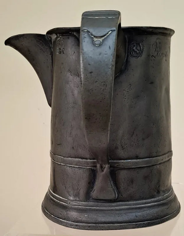 Antique English Georgian Pewter Quart Tavern Jug