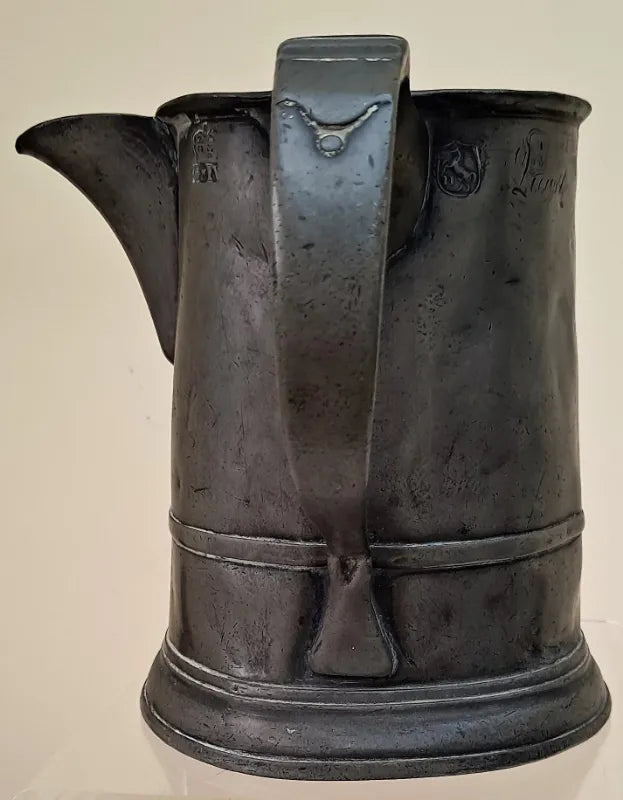 Antique English Georgian Pewter Quart Tavern Jug