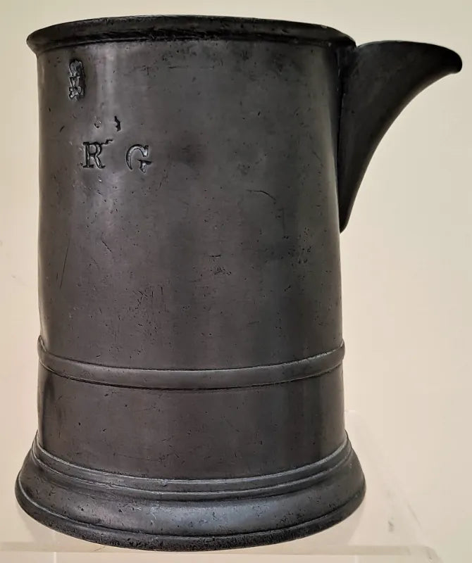 Antique English Georgian Pewter Quart Tavern Jug