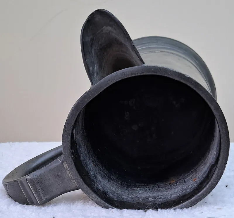 Antique English Georgian Pewter Quart Tavern Jug