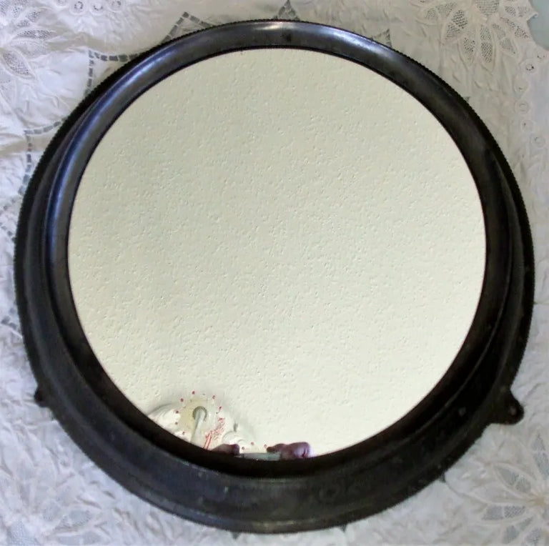 Antique English Georgian Pewter Mirrored Table Plateau