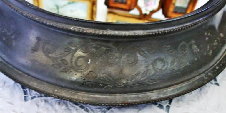 Antique English Georgian Pewter Mirrored Table Plateau