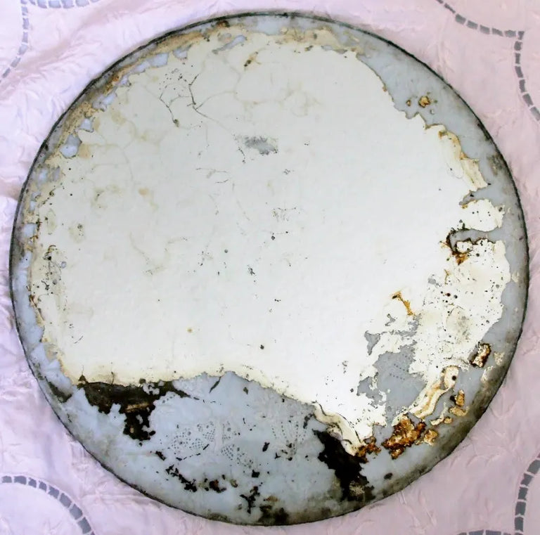 Antique English Georgian Pewter Mirrored Table Plateau