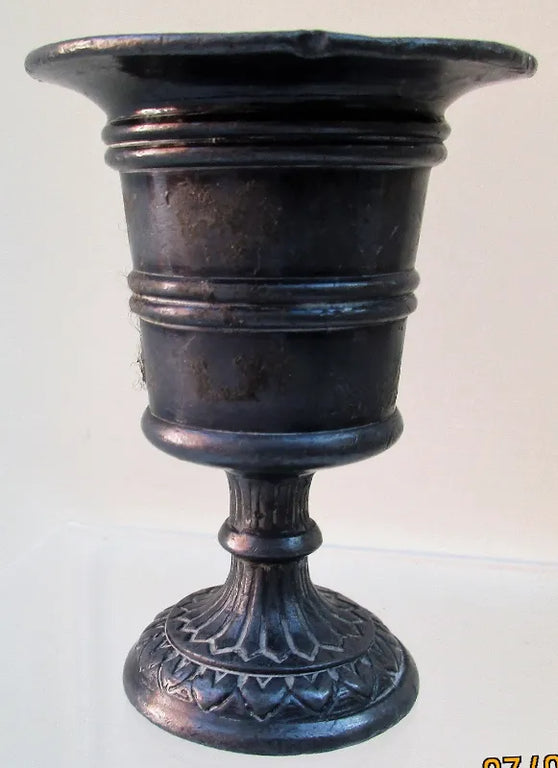 Antique English or Dutch Victorian Pewter Toothpick Holder