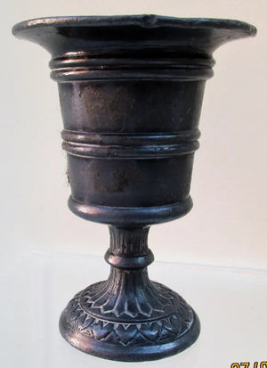 Antique English or Dutch Victorian Pewter Toothpick Holder