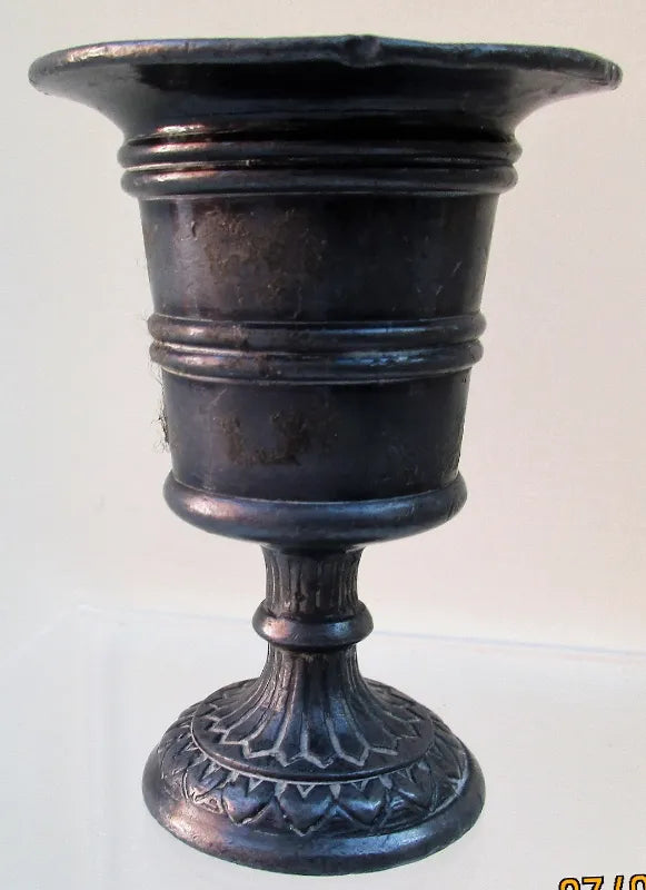 Antique English or Dutch Victorian Pewter Toothpick Holder