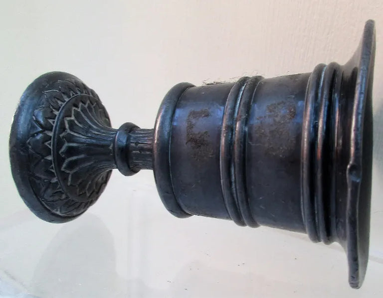 Antique English or Dutch Victorian Pewter Toothpick Holder